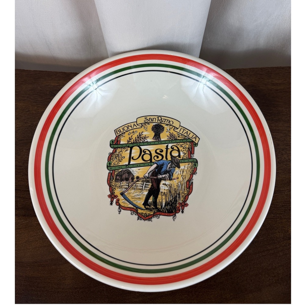 VTG Himark "Buona San Remo Italia" 12" Pasta Serving Bowl Made in Italy